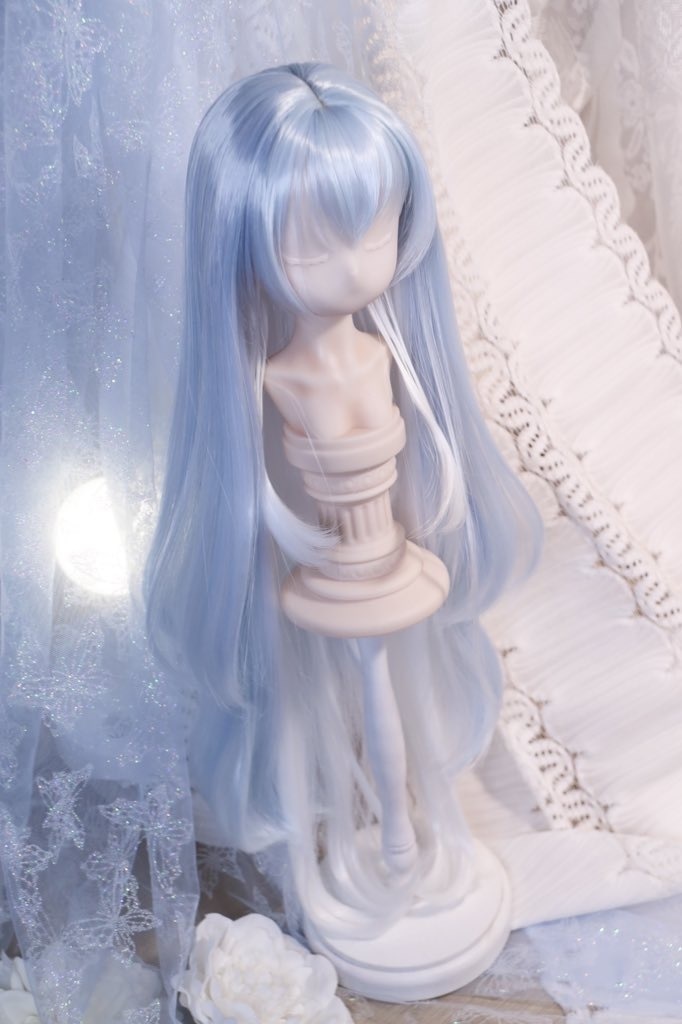 【7月アイドール】オリジナル3段レイヤー 50cm超ロング段々 1/3ドールウィッグ