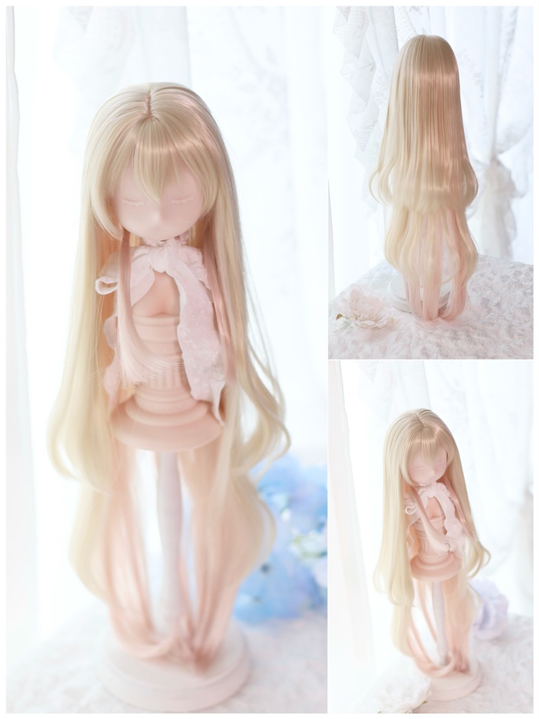 【7月アイドール】オリジナル3段レイヤー 50cm超ロング段々 1/3ドールウィッグ