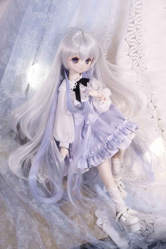 【7月アイドール】オリジナル3段レイヤー 50cm超ロング段々 1/3ドールウィッグ