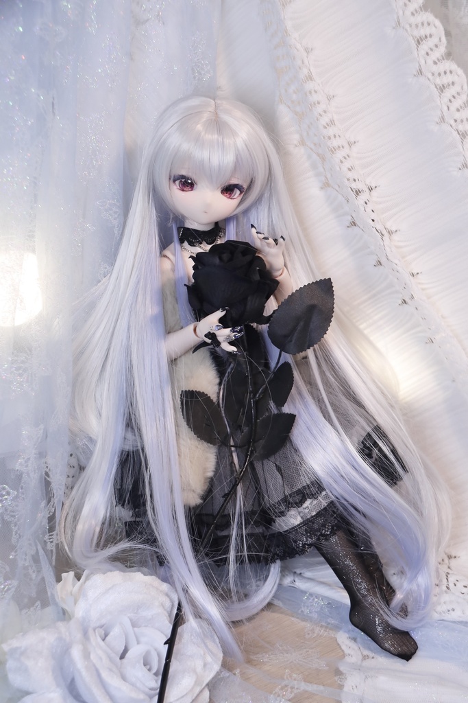 【7月アイドール】オリジナル3段レイヤー 50cm超ロング段々 1/3ドールウィッグ