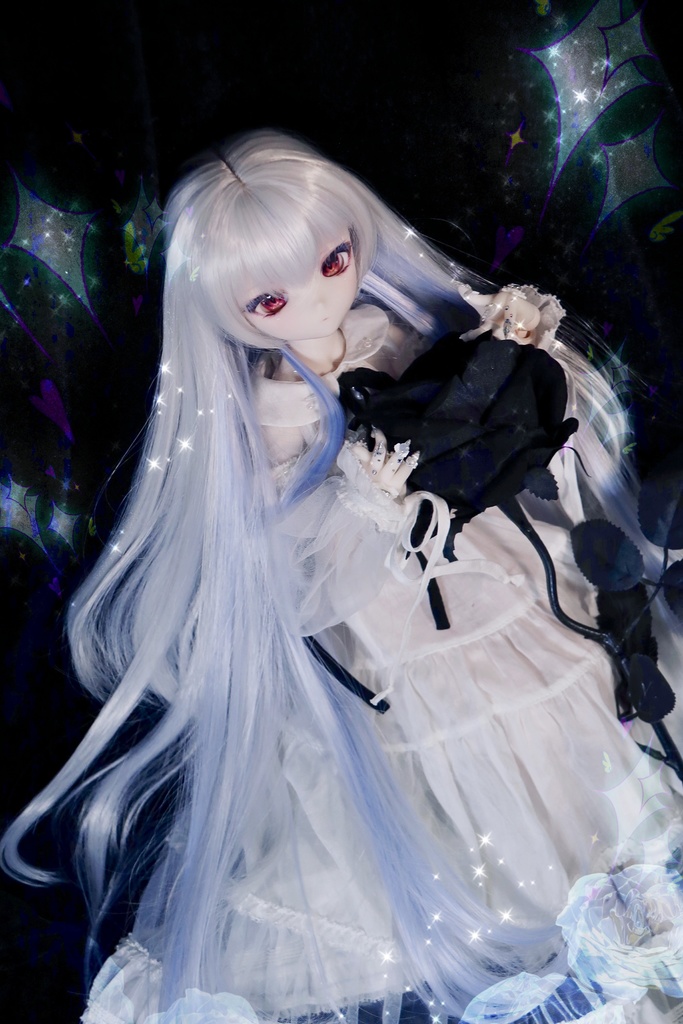 【7月アイドール】オリジナル3段レイヤー 50cm超ロング段々 1/3ドールウィッグ