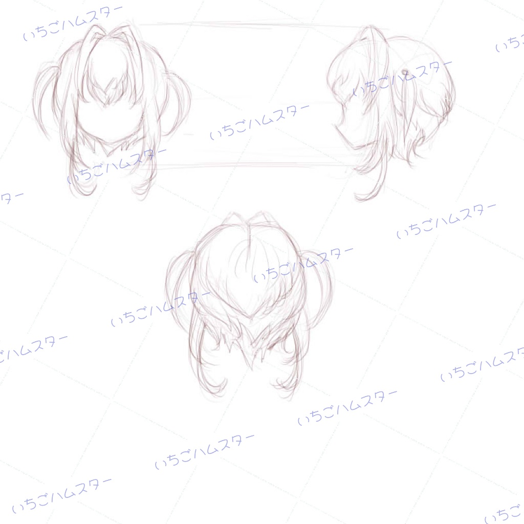 「受注製作」インテークロリツインテール オリジナルボブ 1/3ドールウィッグ