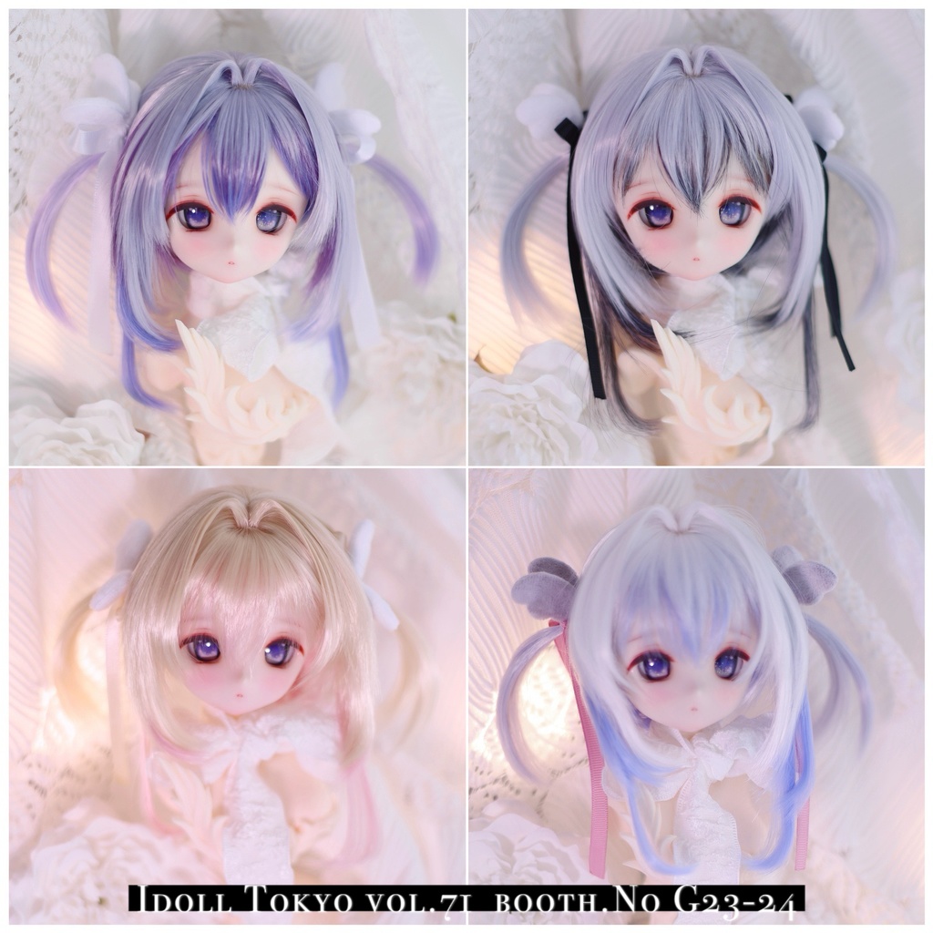 「受注製作」インテークロリツインテール オリジナルボブ 1/3ドールウィッグ