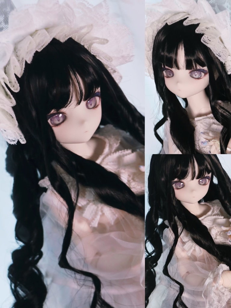 【12月アイドールお持ち帰り】柔らか繊維1\3ドールウィッグ シースルーバング ふわふわ姫ウェーブ