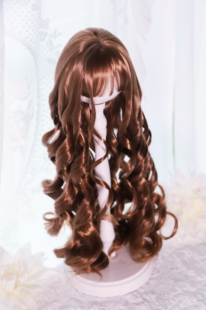 【12月アイドールお持ち帰り】柔らか繊維1\3ドールウィッグ シースルーバング ふわふわ姫ウェーブ
