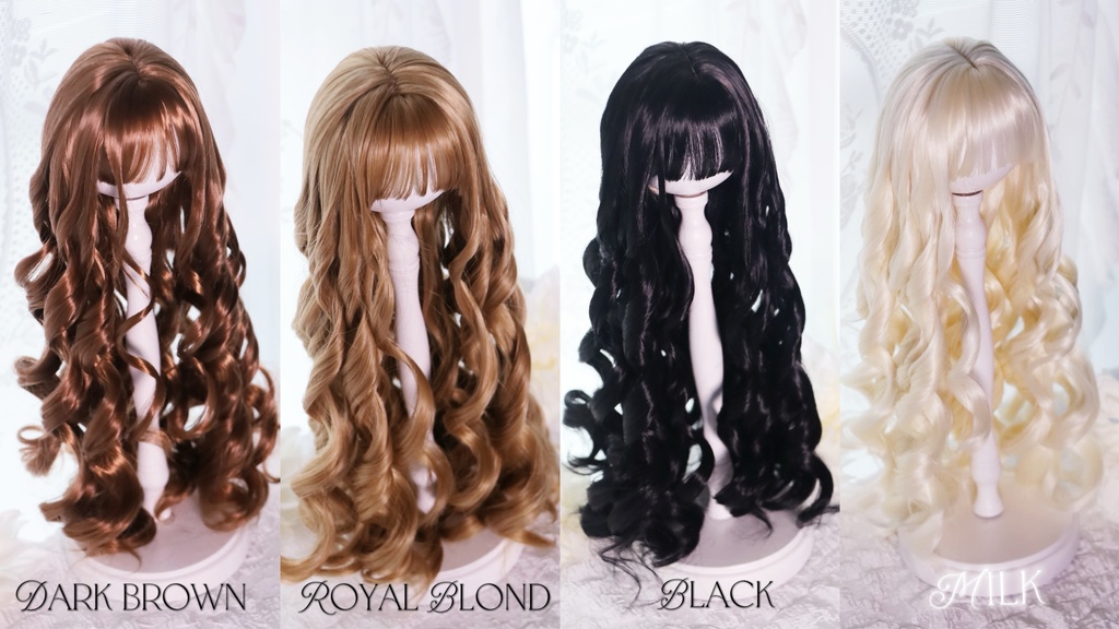 【12月アイドールお持ち帰り】柔らか繊維1\3ドールウィッグ シースルーバング ふわふわ姫ウェーブ