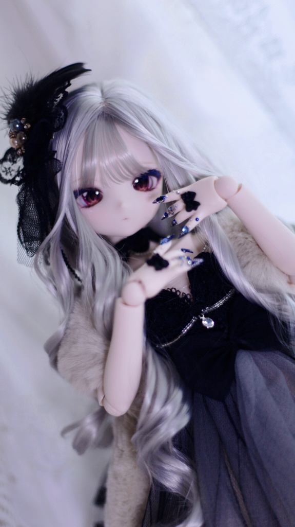 【12月アイドールお持ち帰り】柔らか繊維1\3ドールウィッグ シースルーバング ふわふわ姫ウェーブ