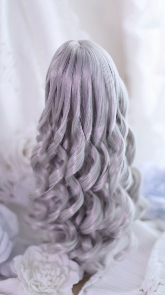 【12月アイドールお持ち帰り】柔らか繊維1\3ドールウィッグ シースルーバング ふわふわ姫ウェーブ