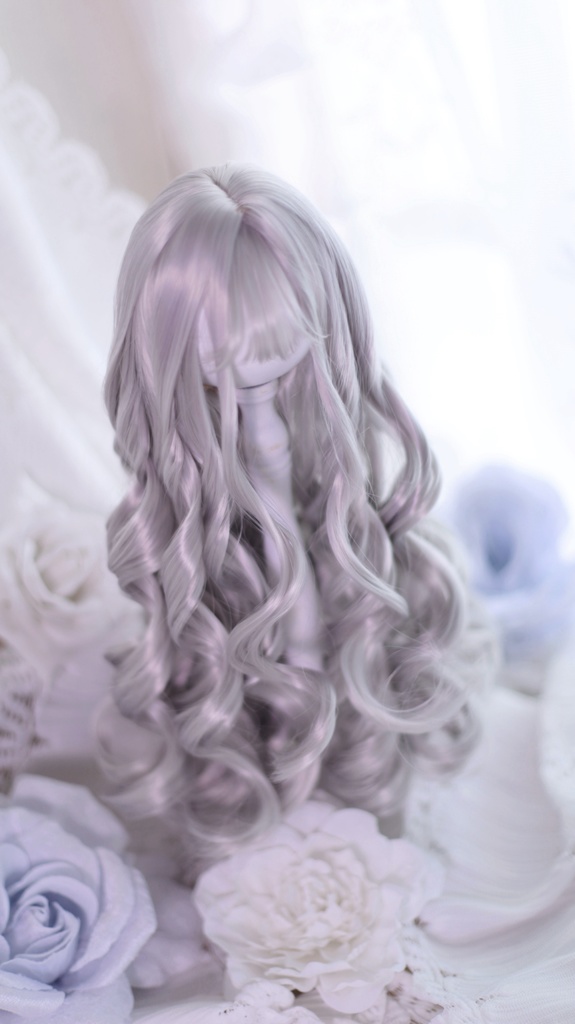 【12月アイドールお持ち帰り】柔らか繊維1\3ドールウィッグ シースルーバング ふわふわ姫ウェーブ