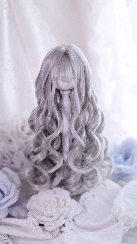 【12月アイドールお持ち帰り】柔らか繊維1\3ドールウィッグ シースルーバング ふわふわ姫ウェーブ