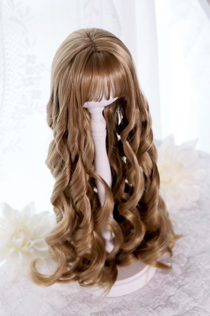 【12月アイドールお持ち帰り】柔らか繊維1\3ドールウィッグ シースルーバング ふわふわ姫ウェーブ