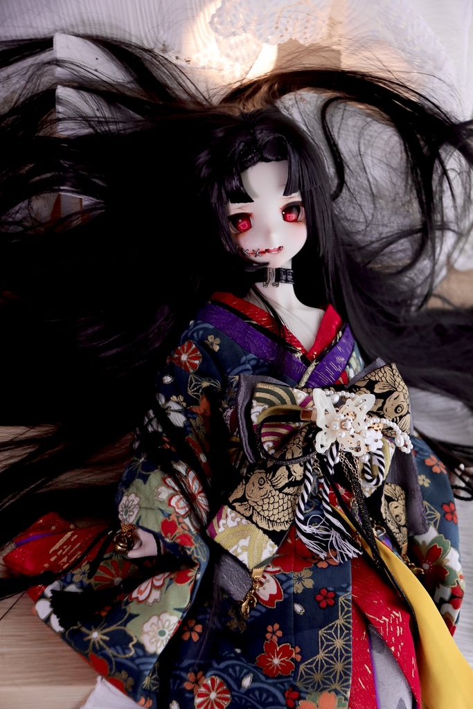 センター分けインテークロング シンプル.ver 1/3ドールウィッグ 9インチ