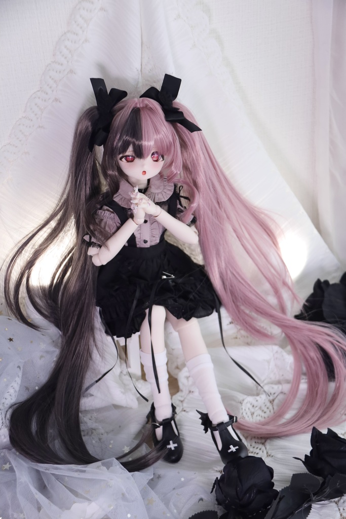 【12月アイドールお持ち帰り】 1/3ドール用 天使の超ロングインテークレイヤーカットツインテール