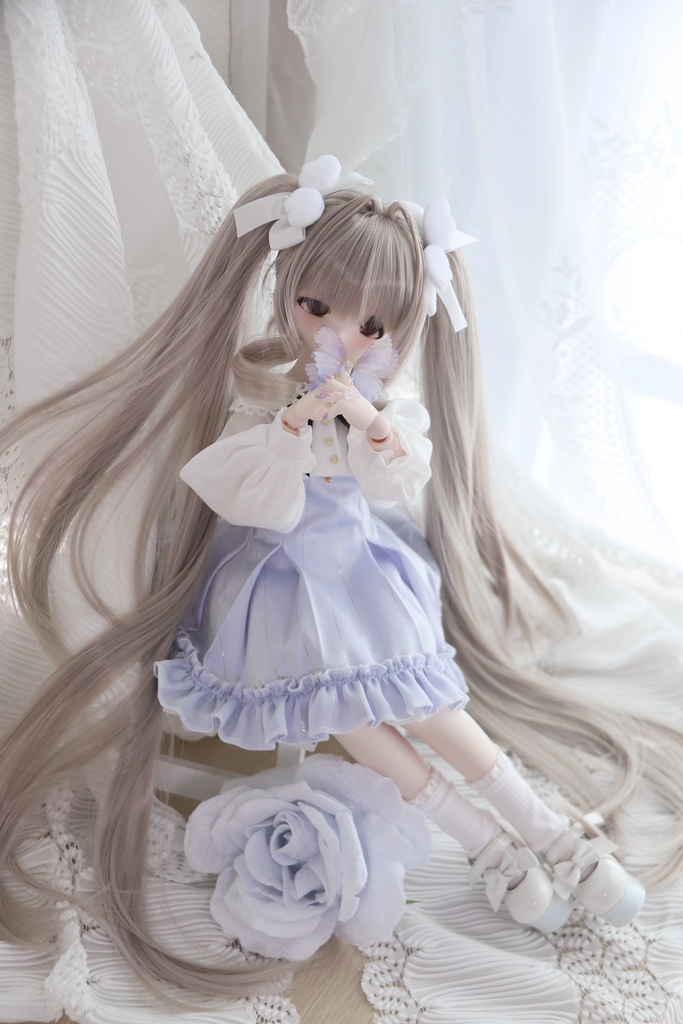 【12月アイドールお持ち帰り】 1/3ドール用 天使の超ロングインテークレイヤーカットツインテール