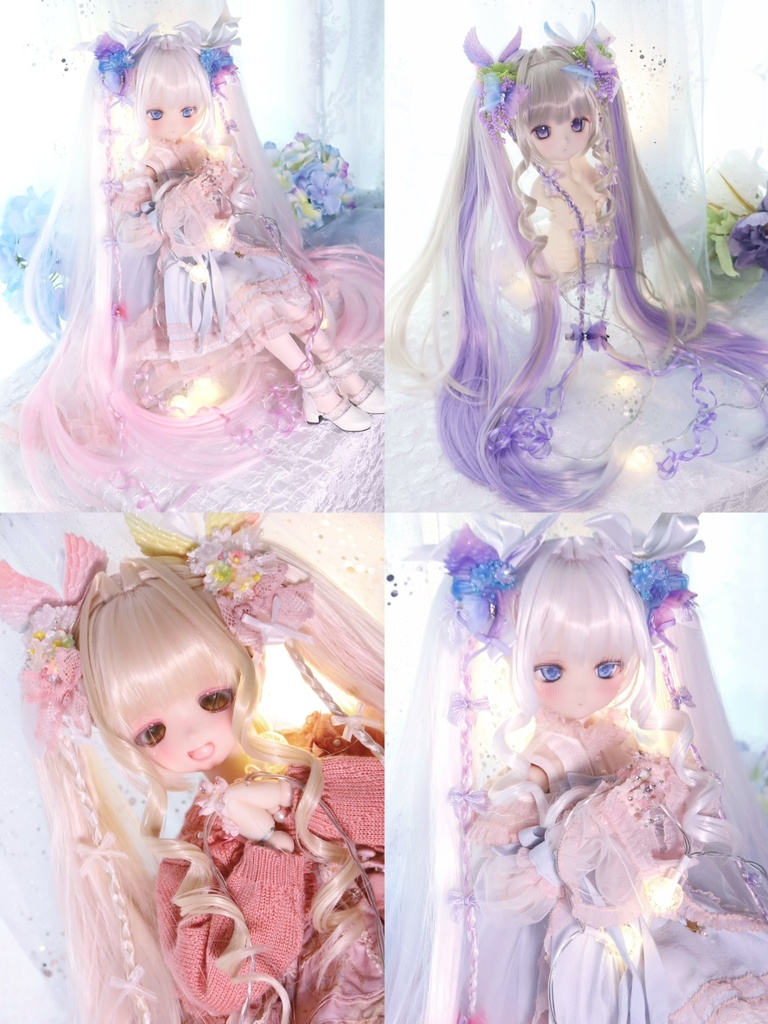 【イベント持ち戻り】1/3ドール用 天使の超ロングインテークレイヤーカットツインテール