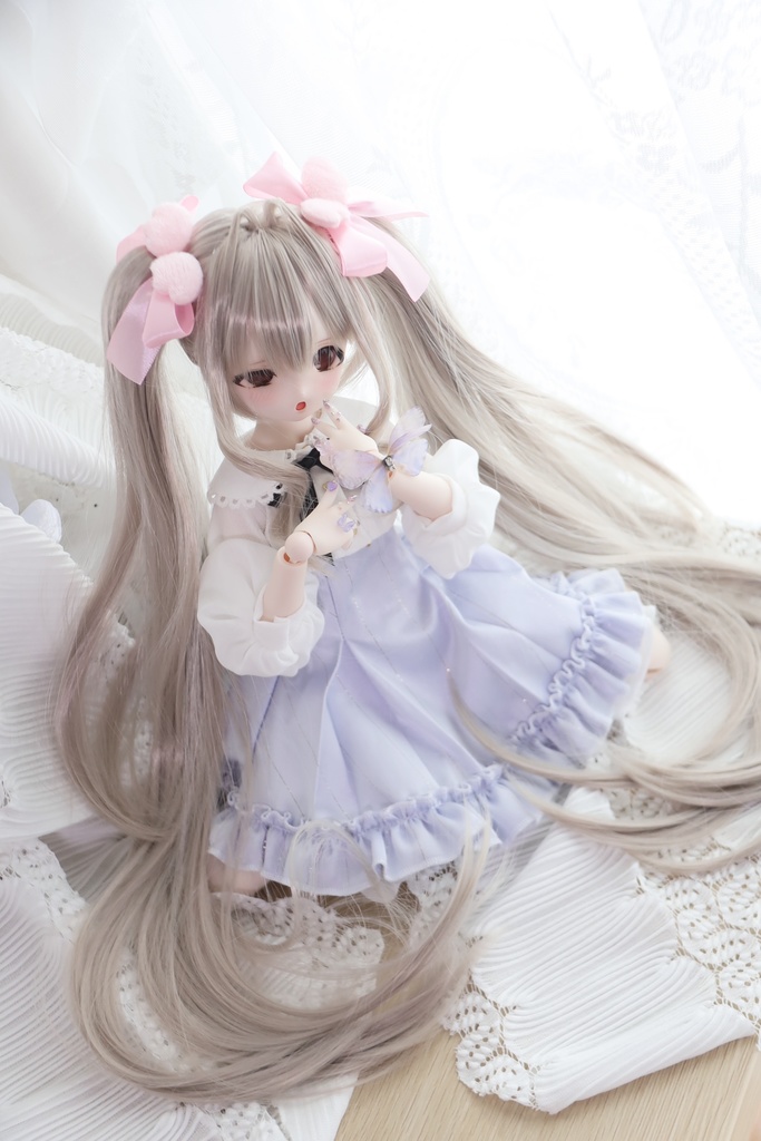 【12月アイドールお持ち帰り】 1/3ドール用 天使の超ロングインテークレイヤーカットツインテール