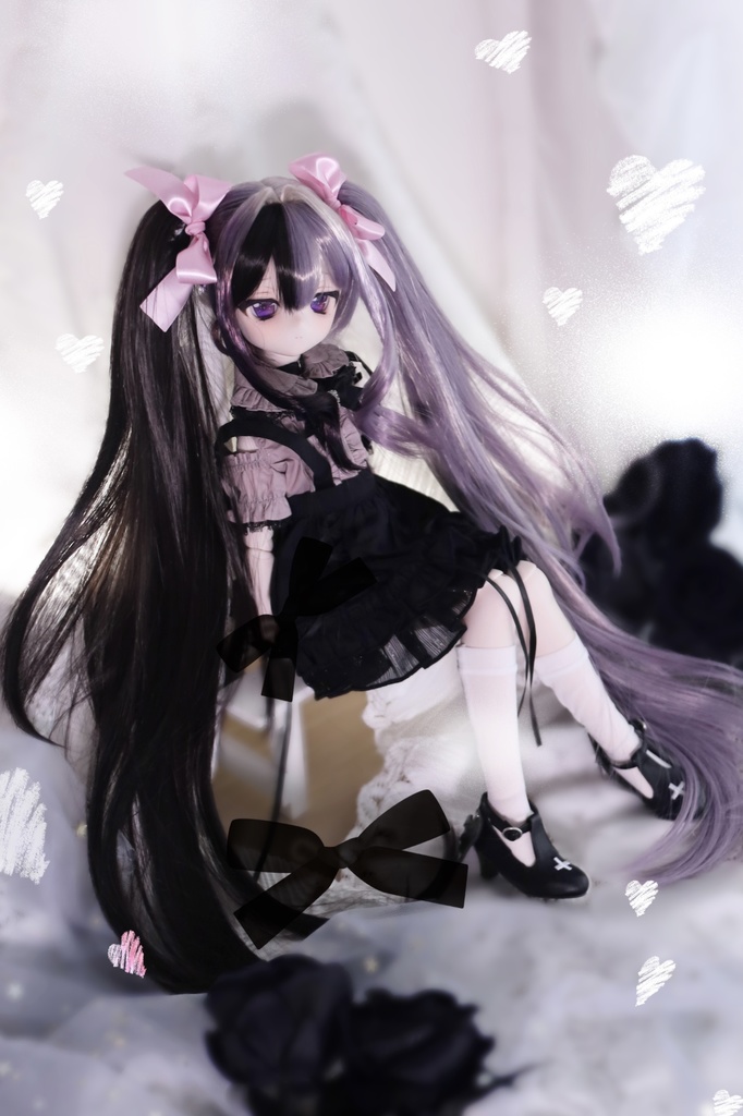 【12月アイドールお持ち帰り】 1/3ドール用 天使の超ロングインテークレイヤーカットツインテール