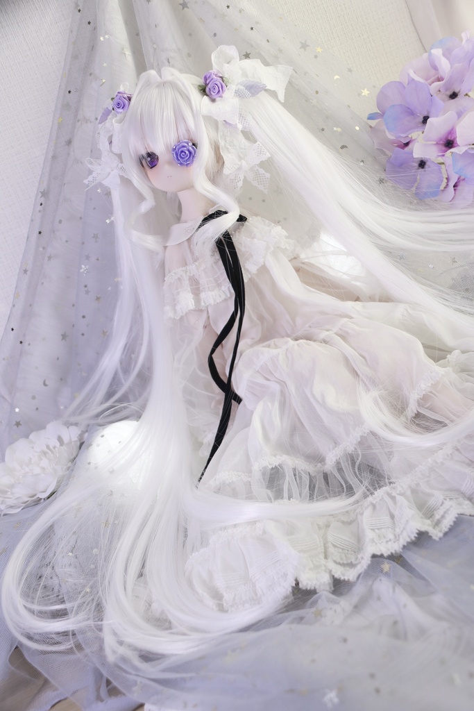 【12月アイドールお持ち帰り】 1/3ドール用 天使の超ロングインテークレイヤーカットツインテール