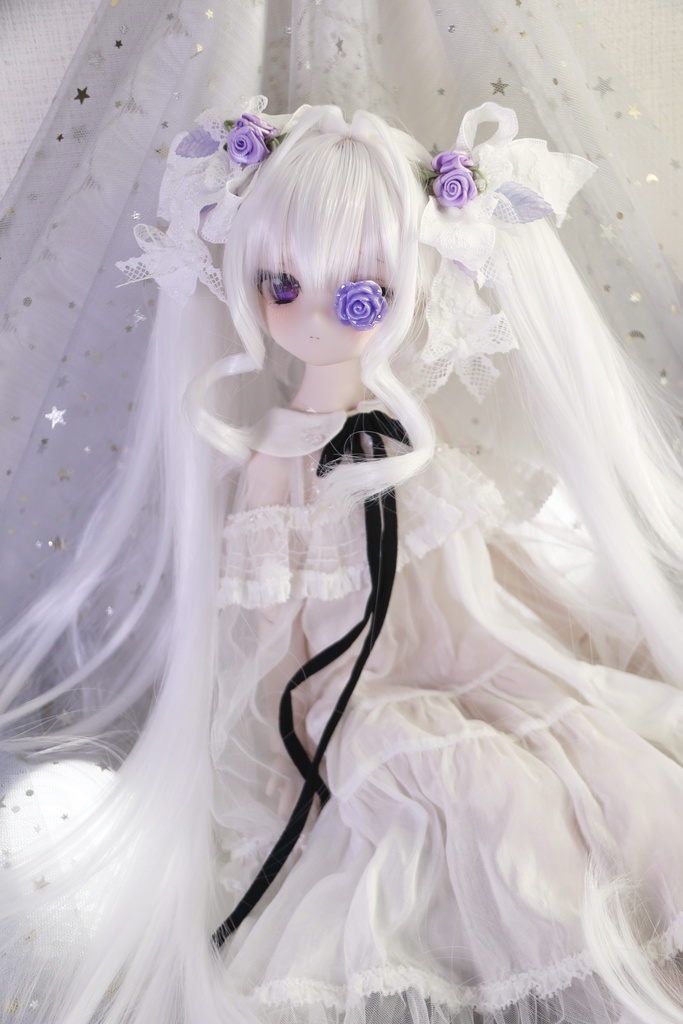 【12月アイドールお持ち帰り】 1/3ドール用 天使の超ロングインテークレイヤーカットツインテール