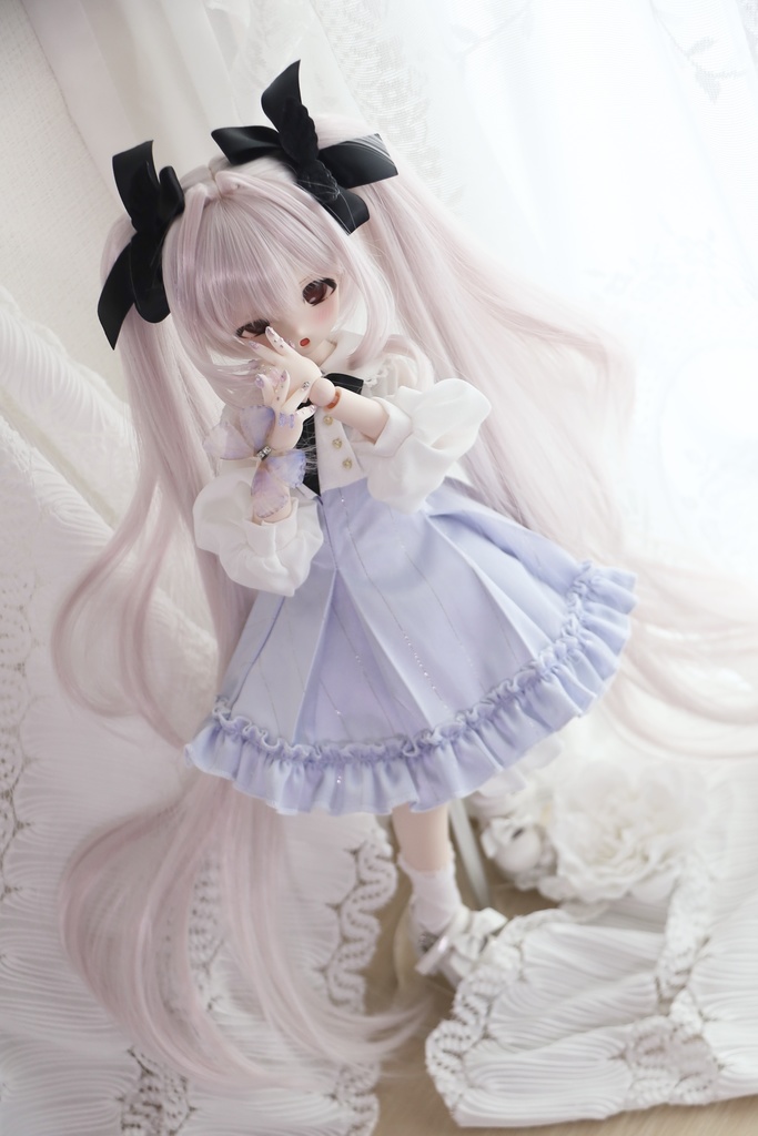 【12月アイドールお持ち帰り】 1/3ドール用 天使の超ロングインテークレイヤーカットツインテール