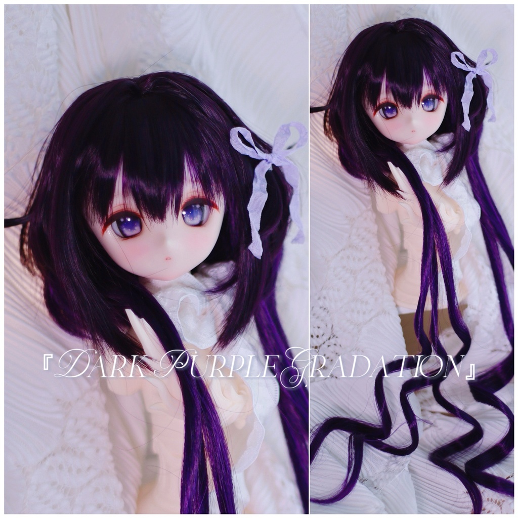 1/3ドール用 くらげスタイル横三つ編みリボン インテークウルフレイヤーロング