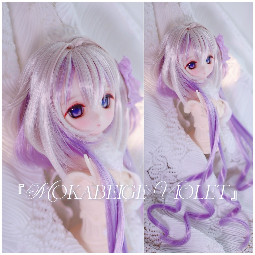 1/3ドール用 くらげスタイル横三つ編みリボン インテークウルフレイヤーロング