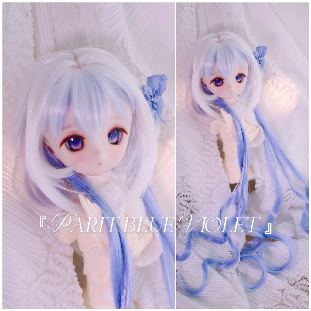 1/3ドール用 くらげスタイル横三つ編みリボン インテークウルフレイヤーロング