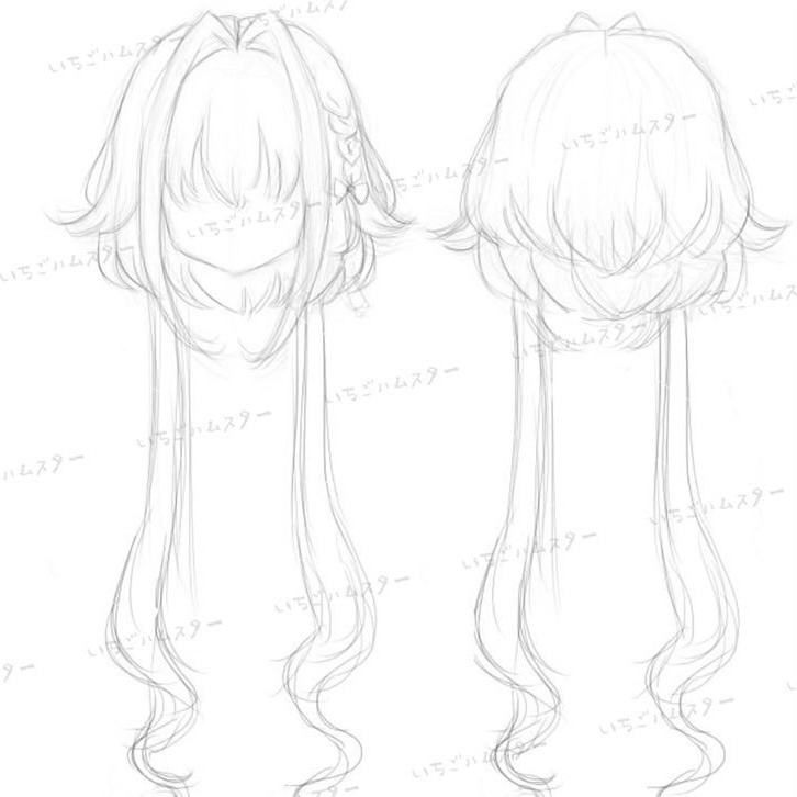 1/3ドール用 くらげスタイル横三つ編みリボン インテークウルフレイヤーロング