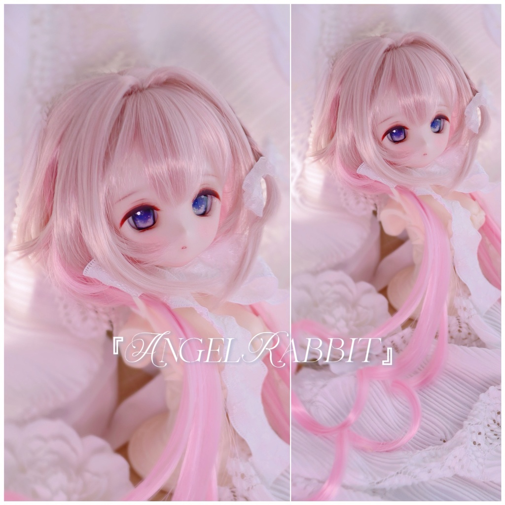 1/3ドール用 くらげスタイル横三つ編みリボン インテークウルフレイヤーロング