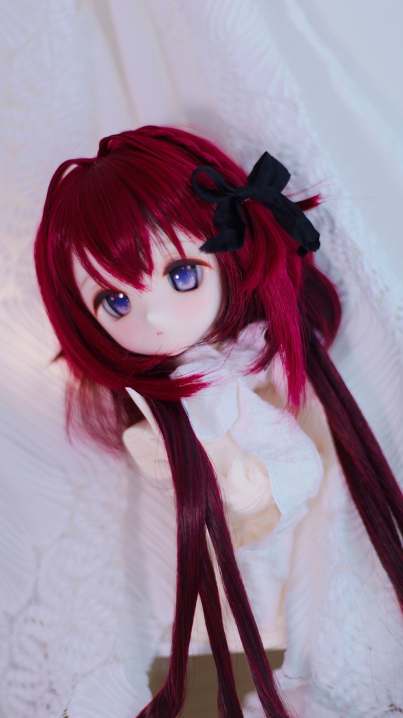 1/3ドール用 くらげスタイル横三つ編みリボン インテークウルフレイヤーロング