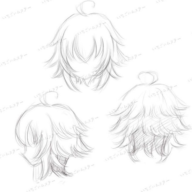 「受注」 1\3ドールウィッグ 『ボイズ猫っ毛レイヤーアホ毛つき』