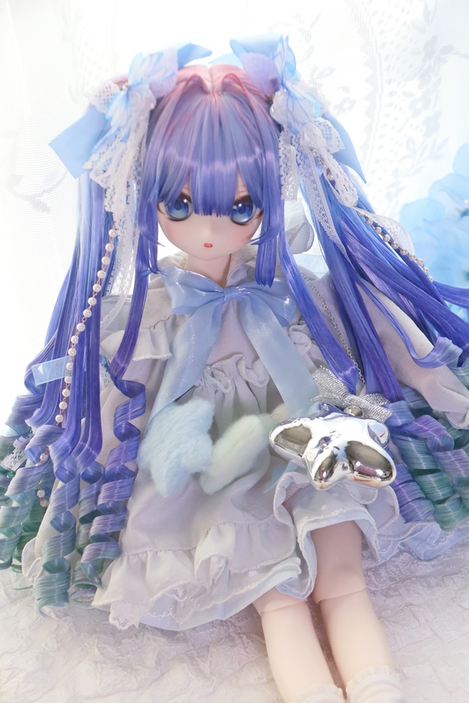 【即発送】 8〜9インチ『くるくるいっぱい♡お嬢様のインテークツインテール』1/3ドールウィッグ