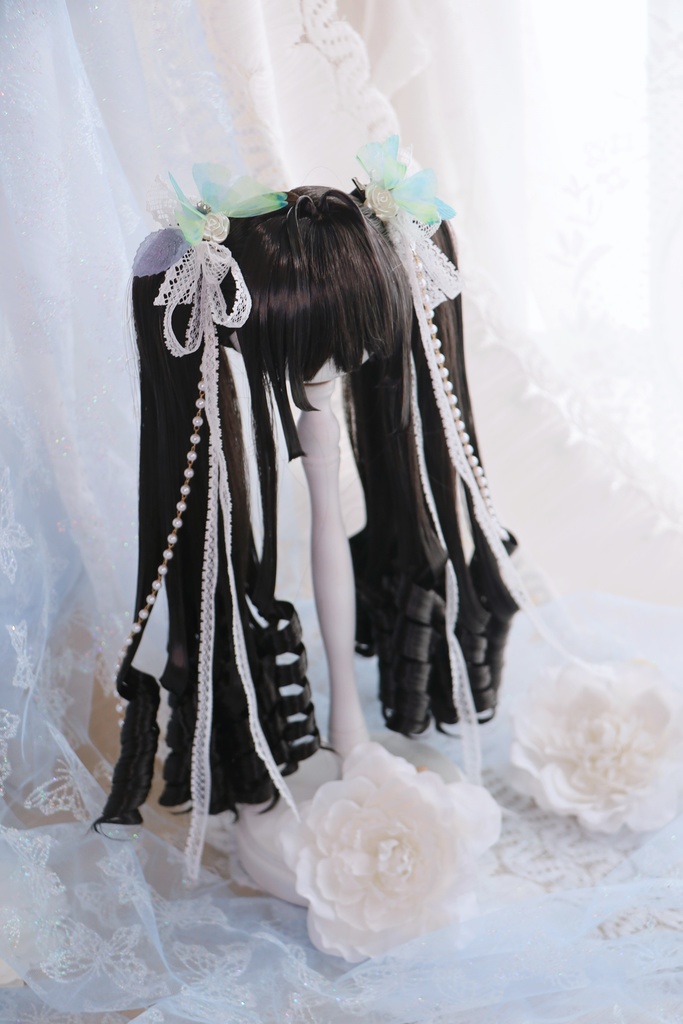 【即発送】 8〜9インチ『くるくるいっぱい♡お嬢様のインテークツインテール』1/3ドールウィッグ