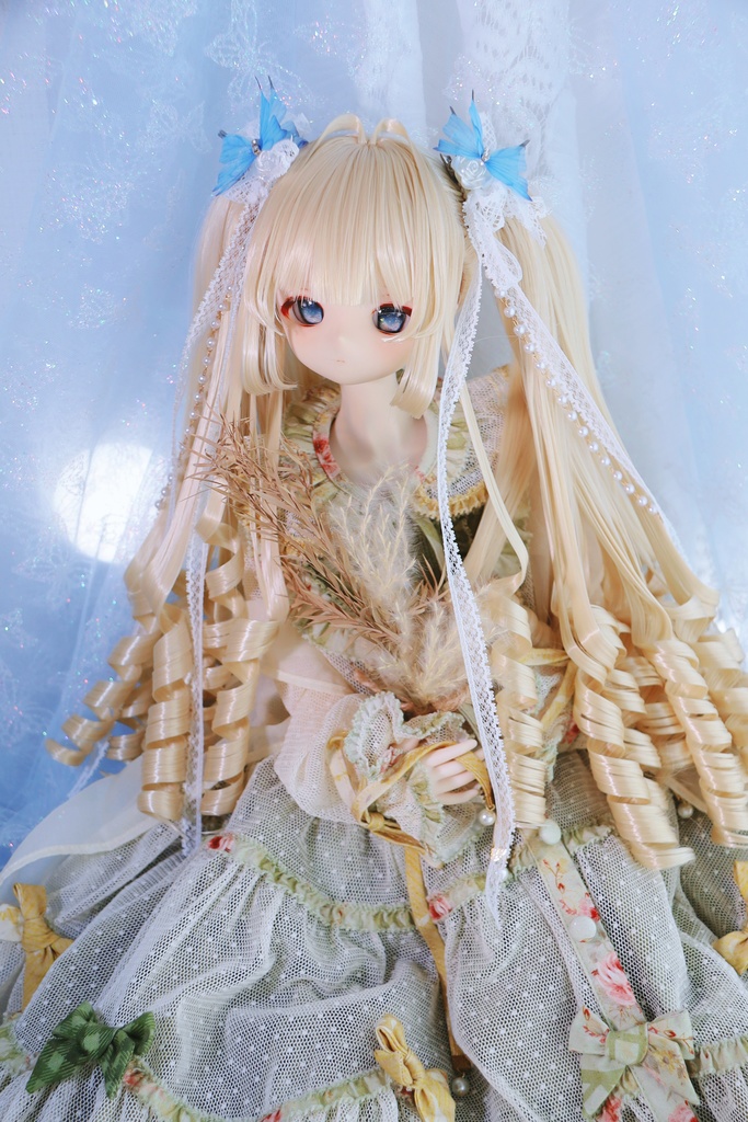 【即発送】 8〜9インチ『くるくるいっぱい♡お嬢様のインテークツインテール』1/3ドールウィッグ