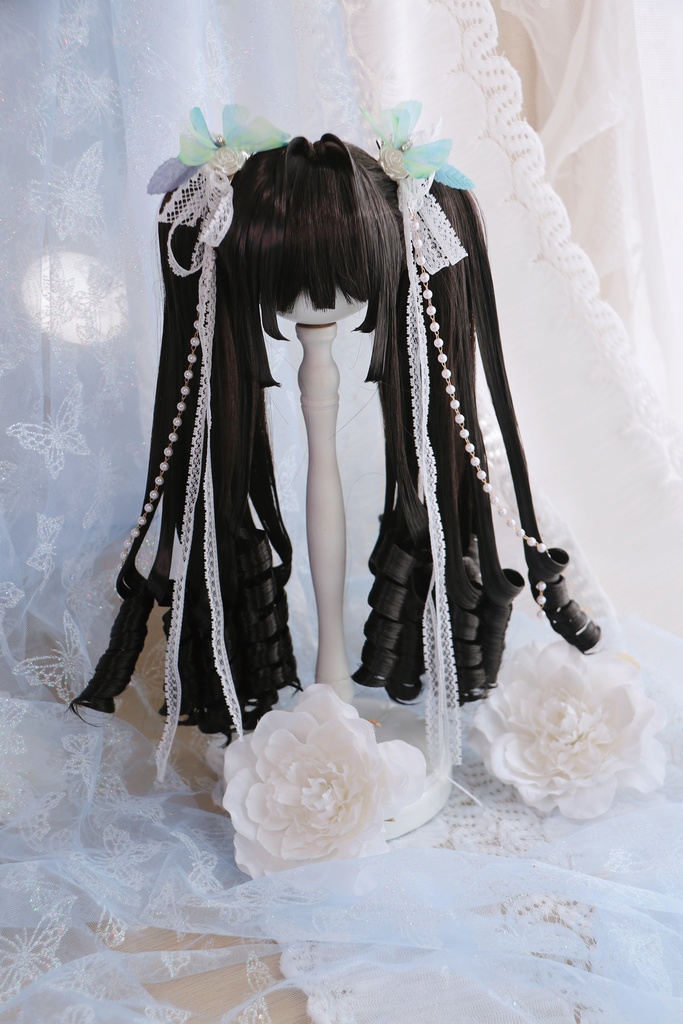 【即発送】 8〜9インチ『くるくるいっぱい♡お嬢様のインテークツインテール』1/3ドールウィッグ