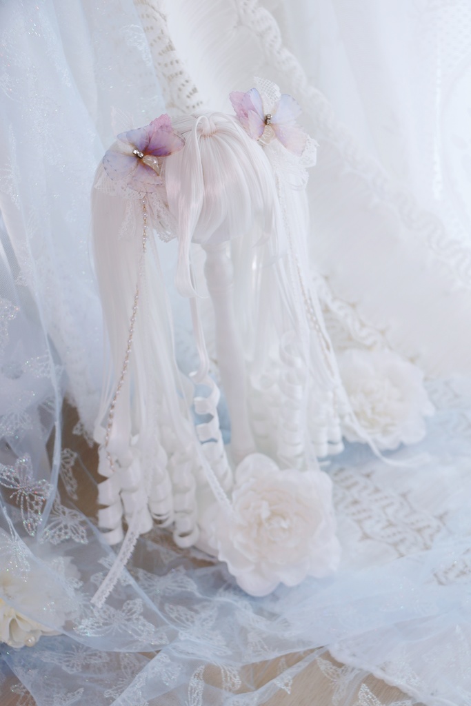 【即発送】 8〜9インチ『くるくるいっぱい♡お嬢様のインテークツインテール』1/3ドールウィッグ