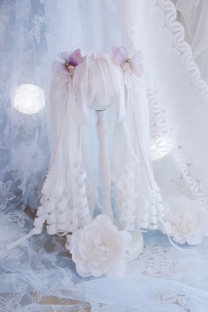 【即発送】 8〜9インチ『くるくるいっぱい♡お嬢様のインテークツインテール』1/3ドールウィッグ