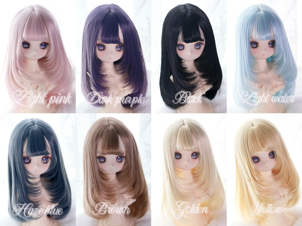 【イベント持ち戻り】8〜9インチ『7:3分けシースルー前髪・レイヤーセミロング』1\3ドールウィッグ