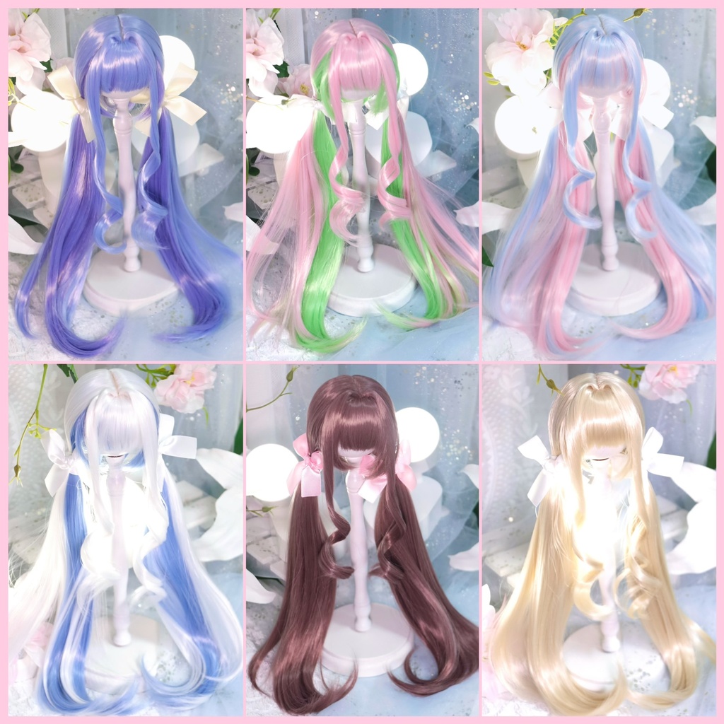 「受注」1\3ドールウィッグ　8〜9インチLow Twin Tail With intake インテーク付きローツインテール
