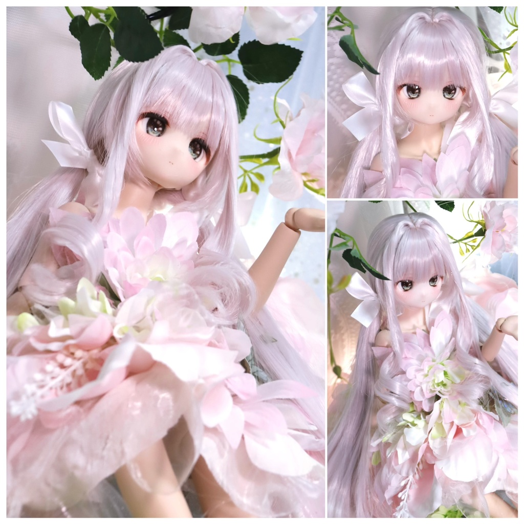 「受注」1\3ドールウィッグ　8〜9インチLow Twin Tail With intake インテーク付きローツインテール