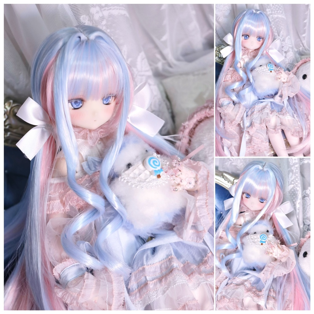 「受注」1\3ドールウィッグ　8〜9インチLow Twin Tail With intake インテーク付きローツインテール