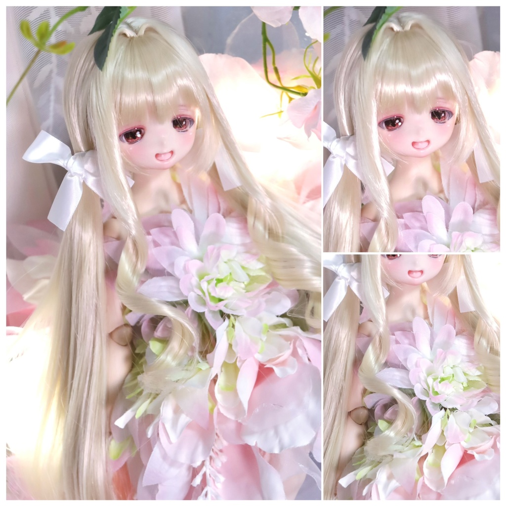「受注」1\3ドールウィッグ　8〜9インチLow Twin Tail With intake インテーク付きローツインテール