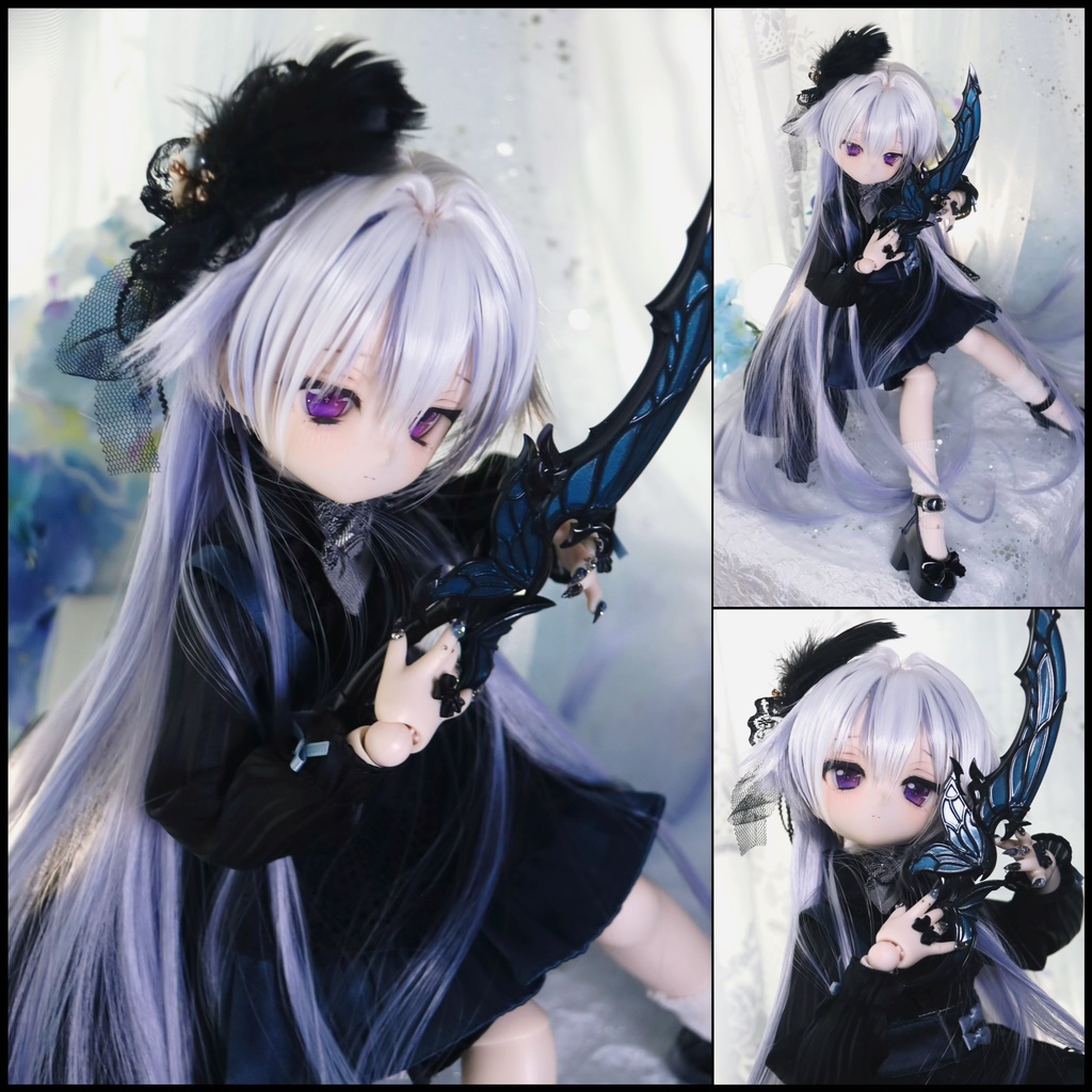 「受注」1\3ドールウィッグ　8〜9インチ INTAKE FLIPPED-OUT LONG WOLF LAYER CUT インテーク外ハネ ロングウルフレイヤーカット
