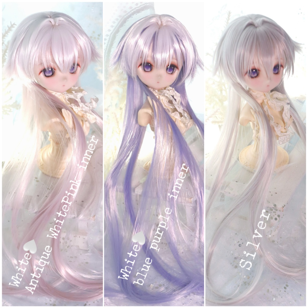 「受注」1\3ドールウィッグ　8〜9インチ INTAKE FLIPPED-OUT LONG WOLF LAYER CUT インテーク外ハネ ロングウルフレイヤーカット