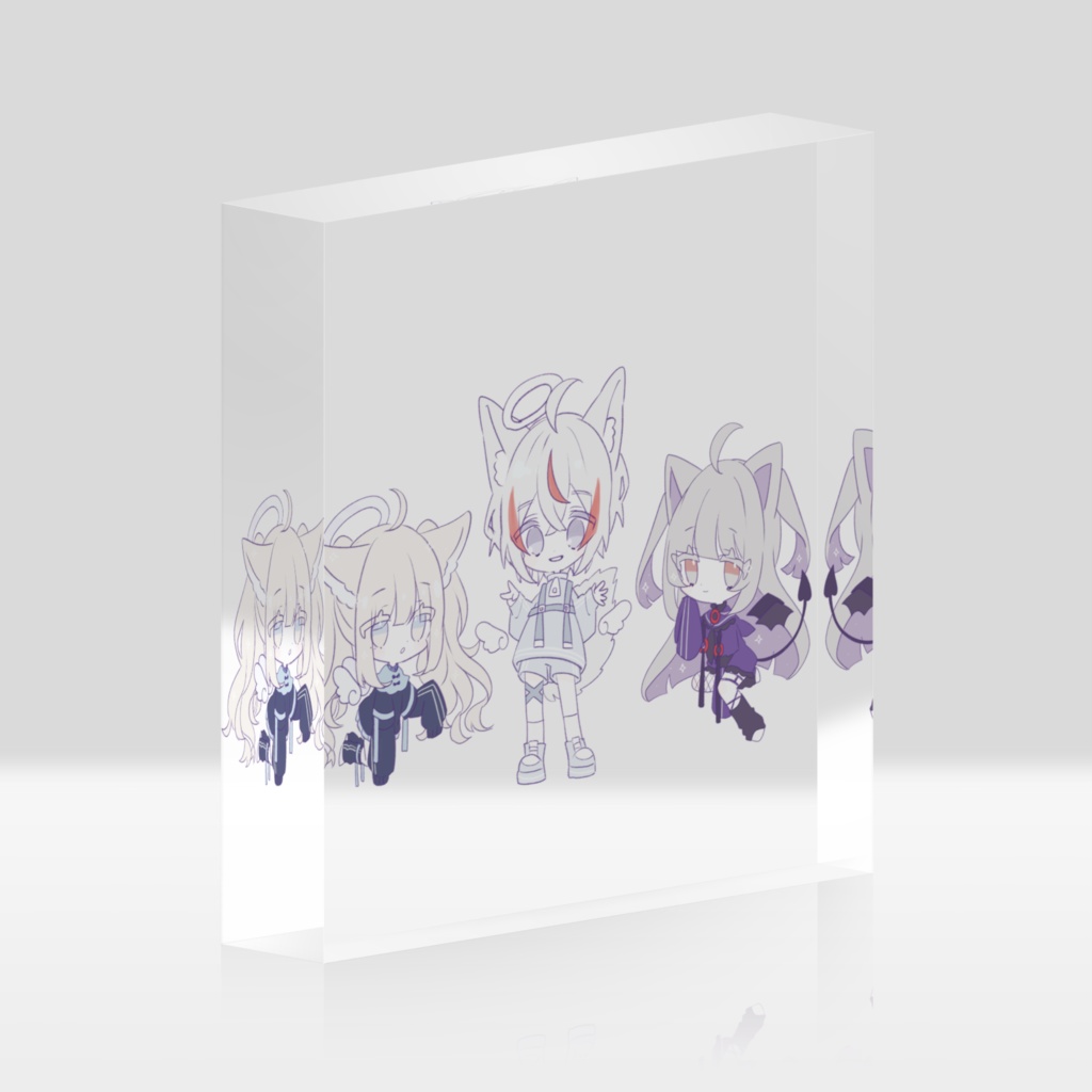 【狐御こみ×ねこ美】アクリルブロック