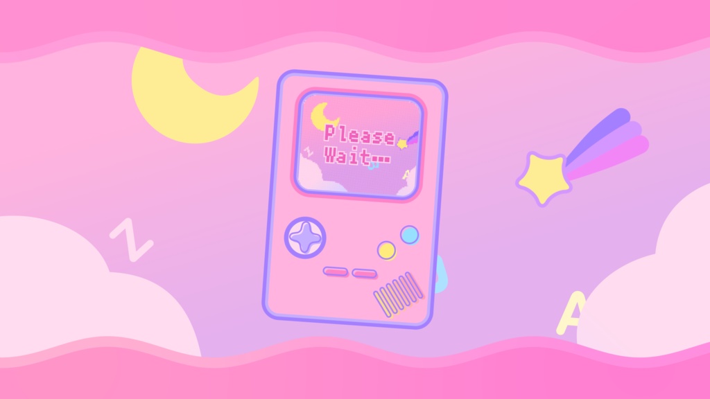 【無料・配信素材】ゆめかわいい待機画面+背景動画のループ素材【Meira Base】