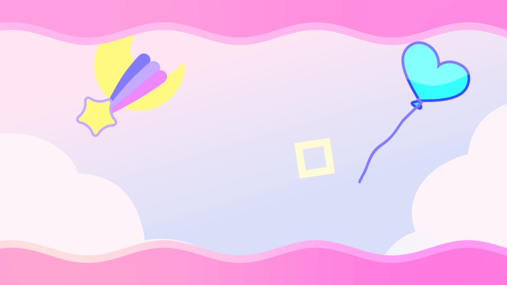 【無料・配信素材】ゆめかわいい待機画面+背景動画のループ素材【Meira Base】