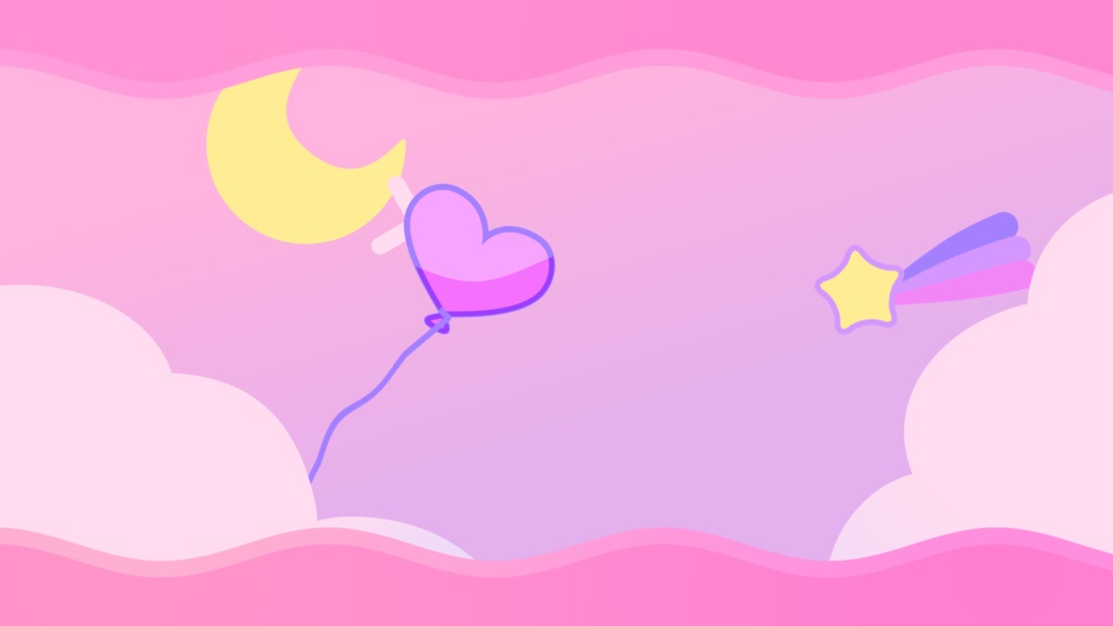 【無料・配信素材】ゆめかわいい待機画面+背景動画のループ素材【Meira Base】