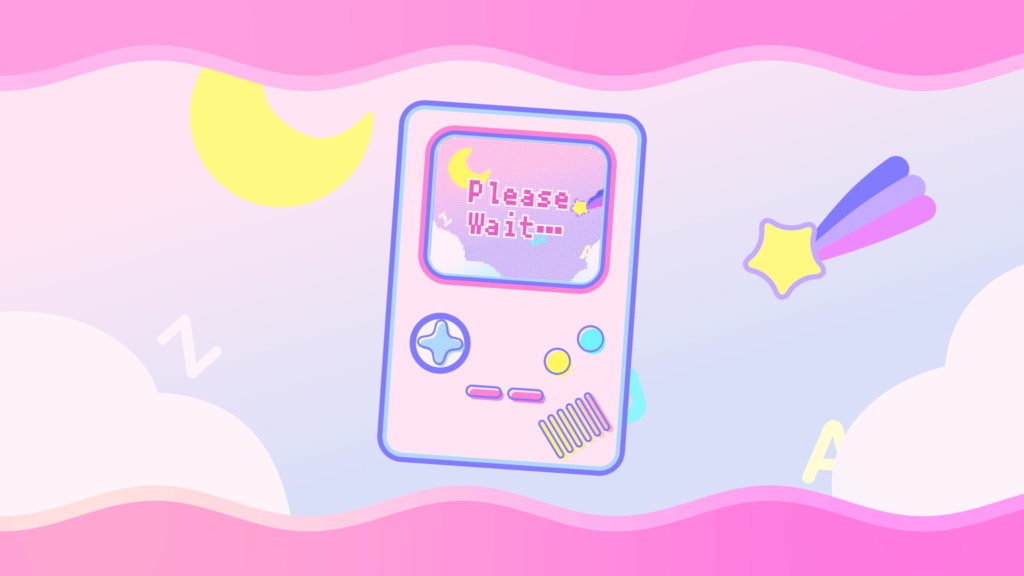 【無料・配信素材】ゆめかわいい待機画面+背景動画のループ素材【Meira Base】