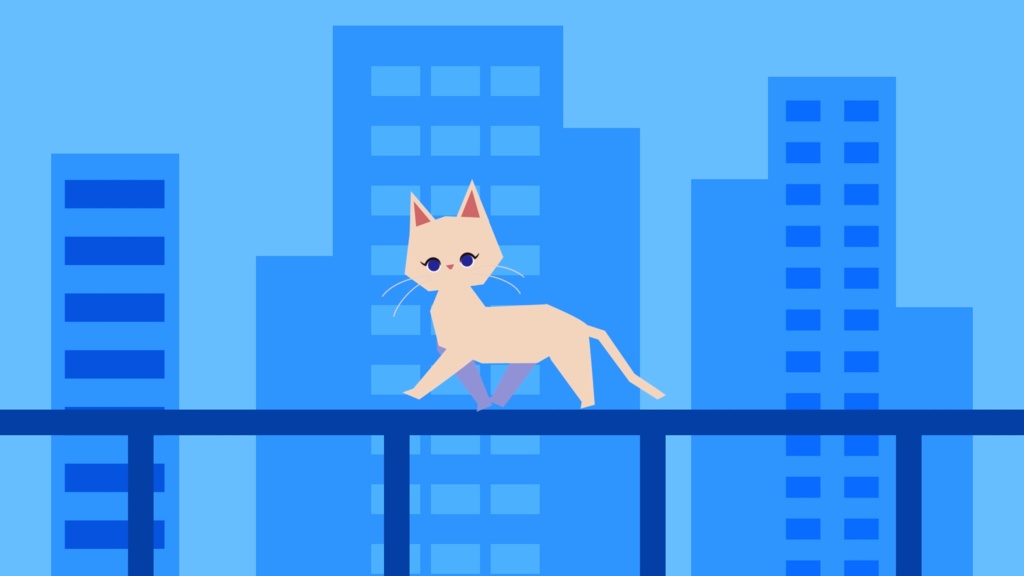 【無料・配信素材】お散歩ねこの待機画面ループ動画【Meira Base】